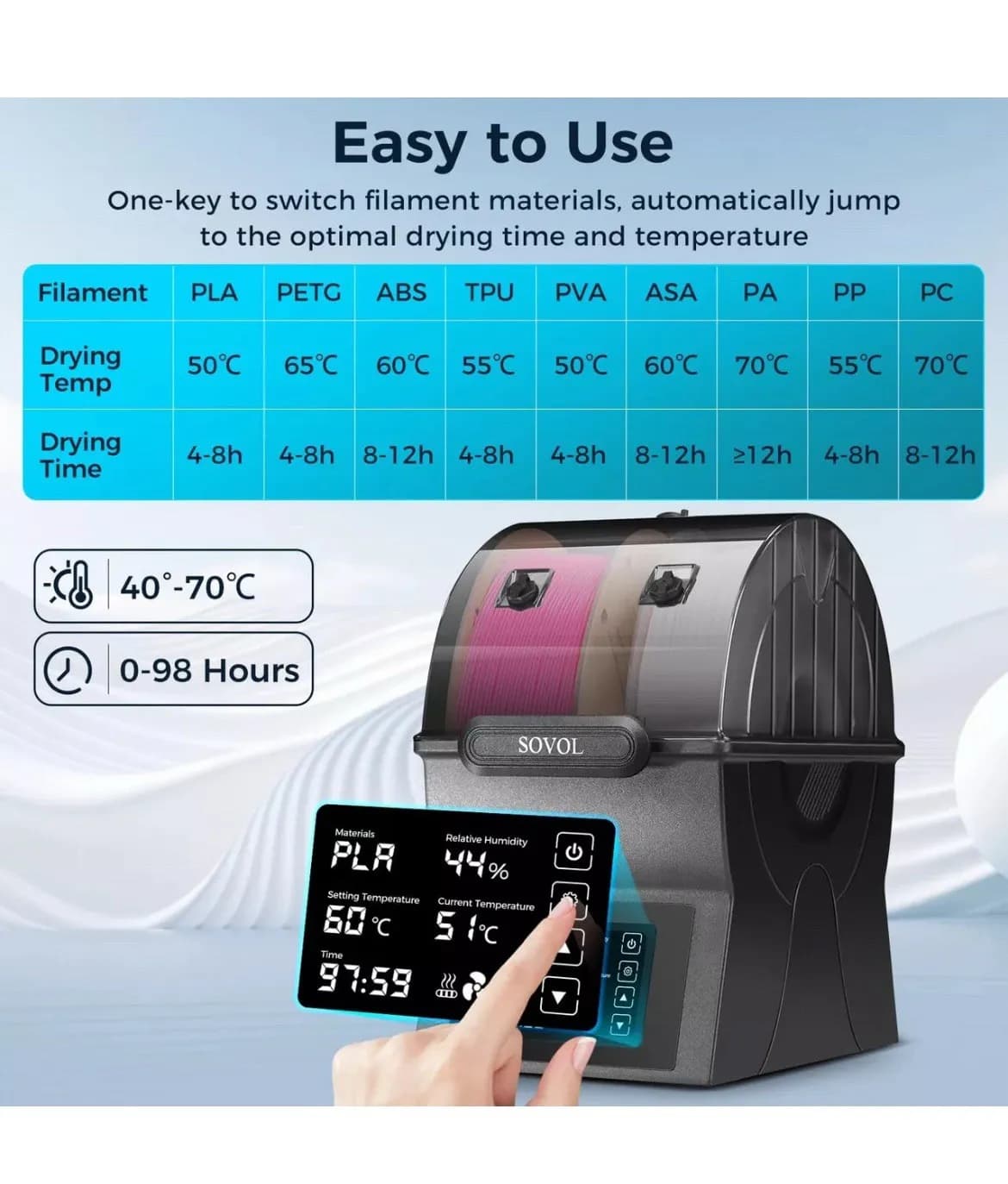Sovol SH02 ფილამენტის საშრობი 6